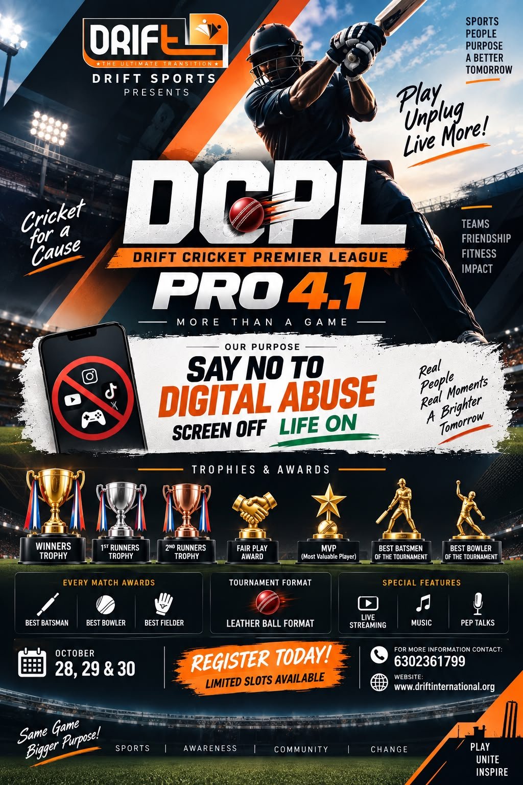 Drift Cricket Premier League poster